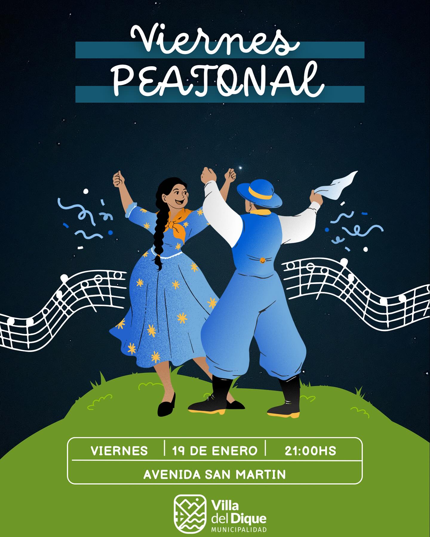 Viernes Peatonal de Peña en Villa del Dique
