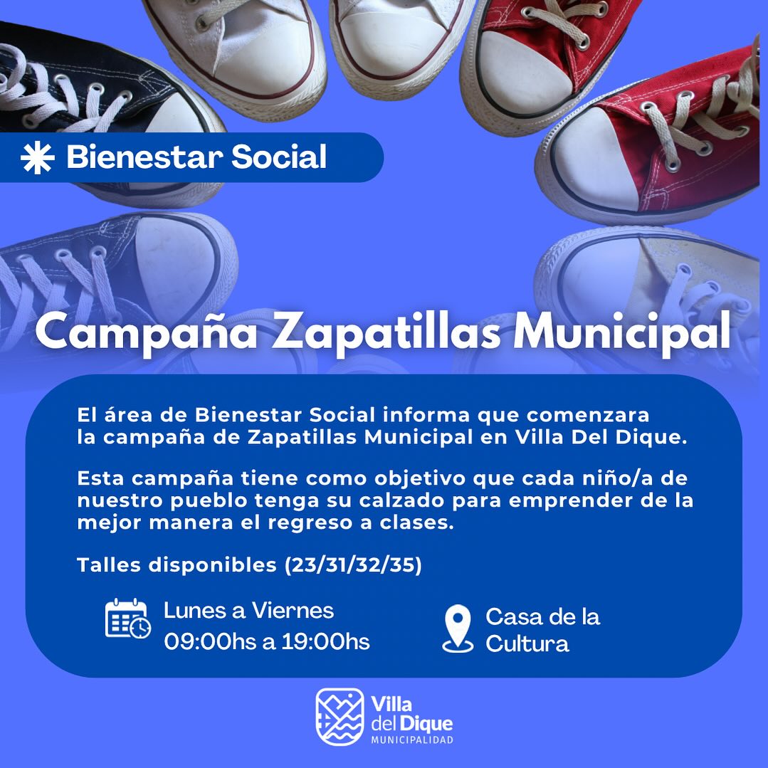 Campaña de entrega de zapatillas escolares en Casa de la Cultura