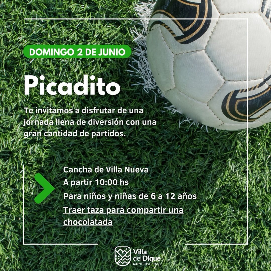 Convocatoria al encuentro de fútbol infantil en el barrio Villa Nueva