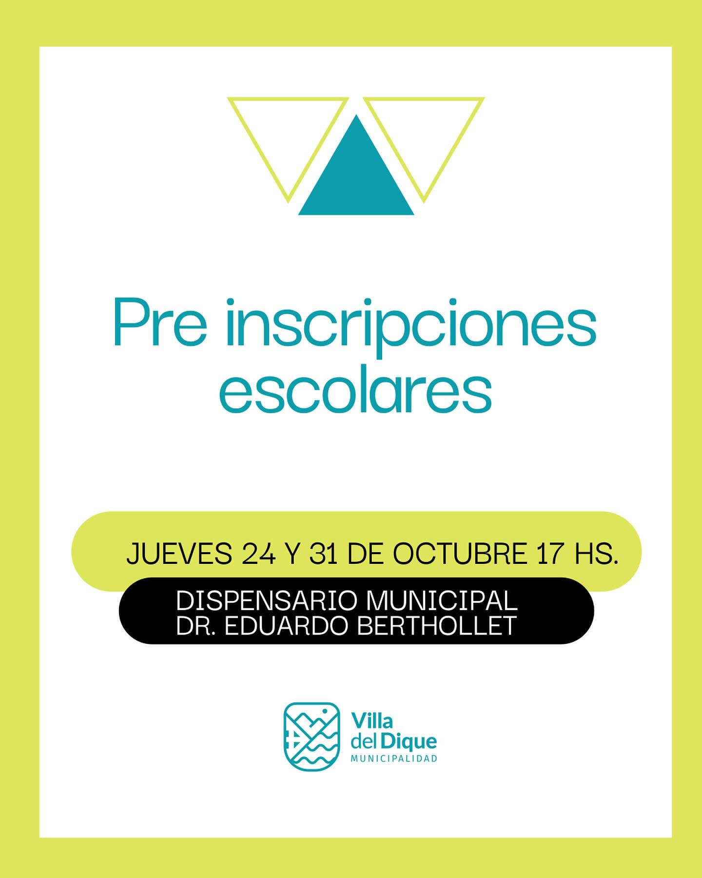 Pre-inscripciones escolares en Dispensario Municipal y Bienestar Social