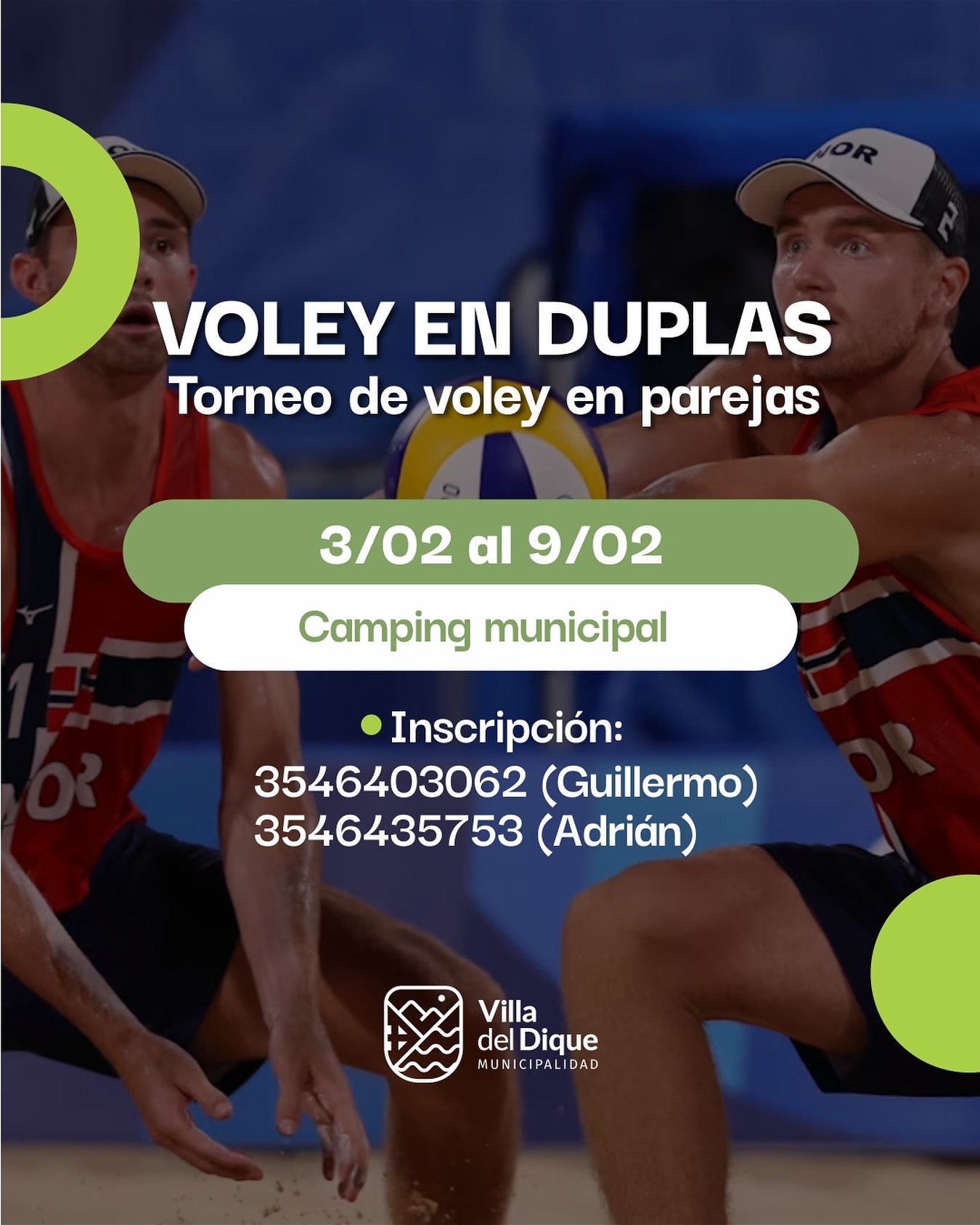 Torneo de Vóley en parejas en Villa del Dique