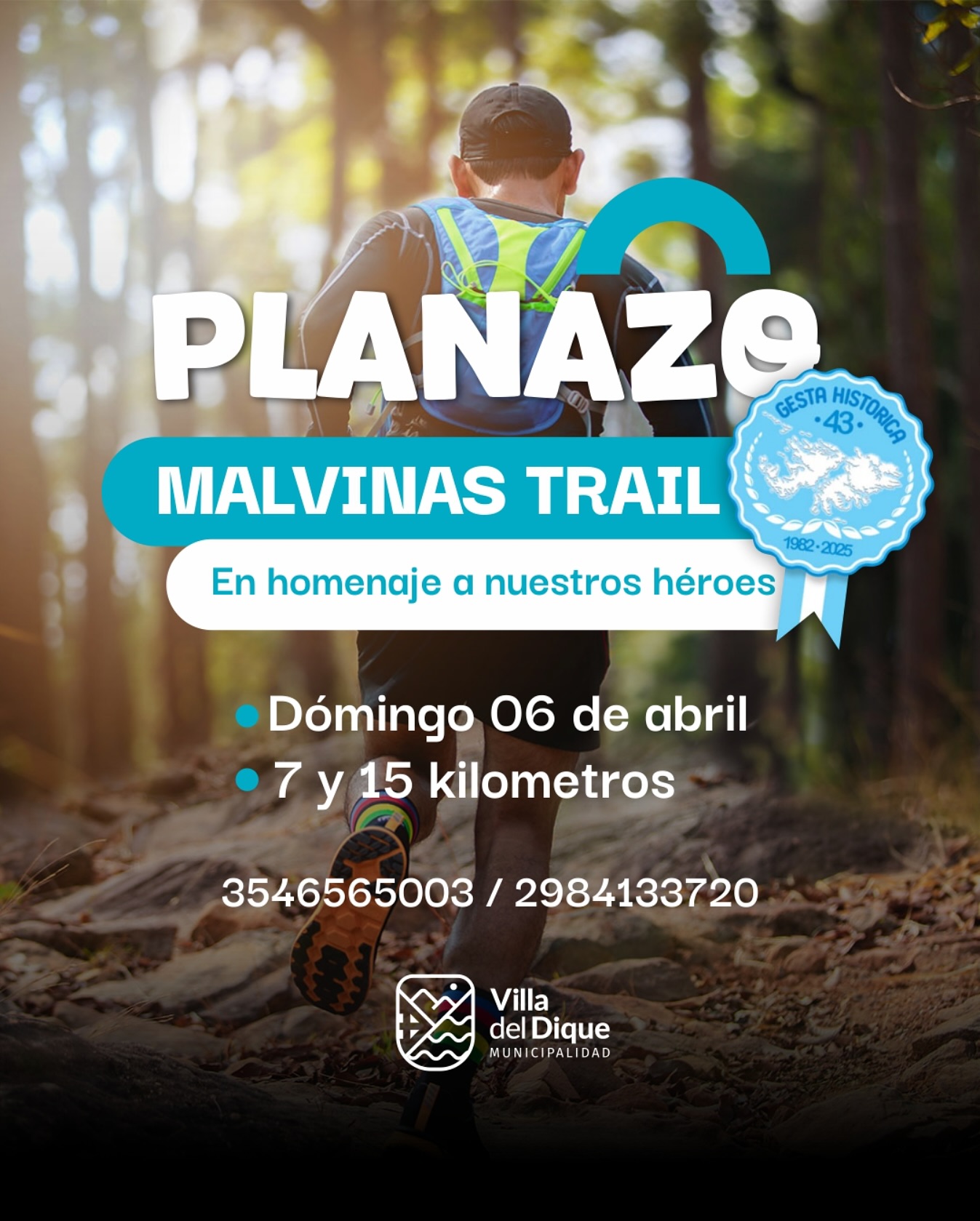 Carrera de montaña Sendero Malvinas en Villa del Dique