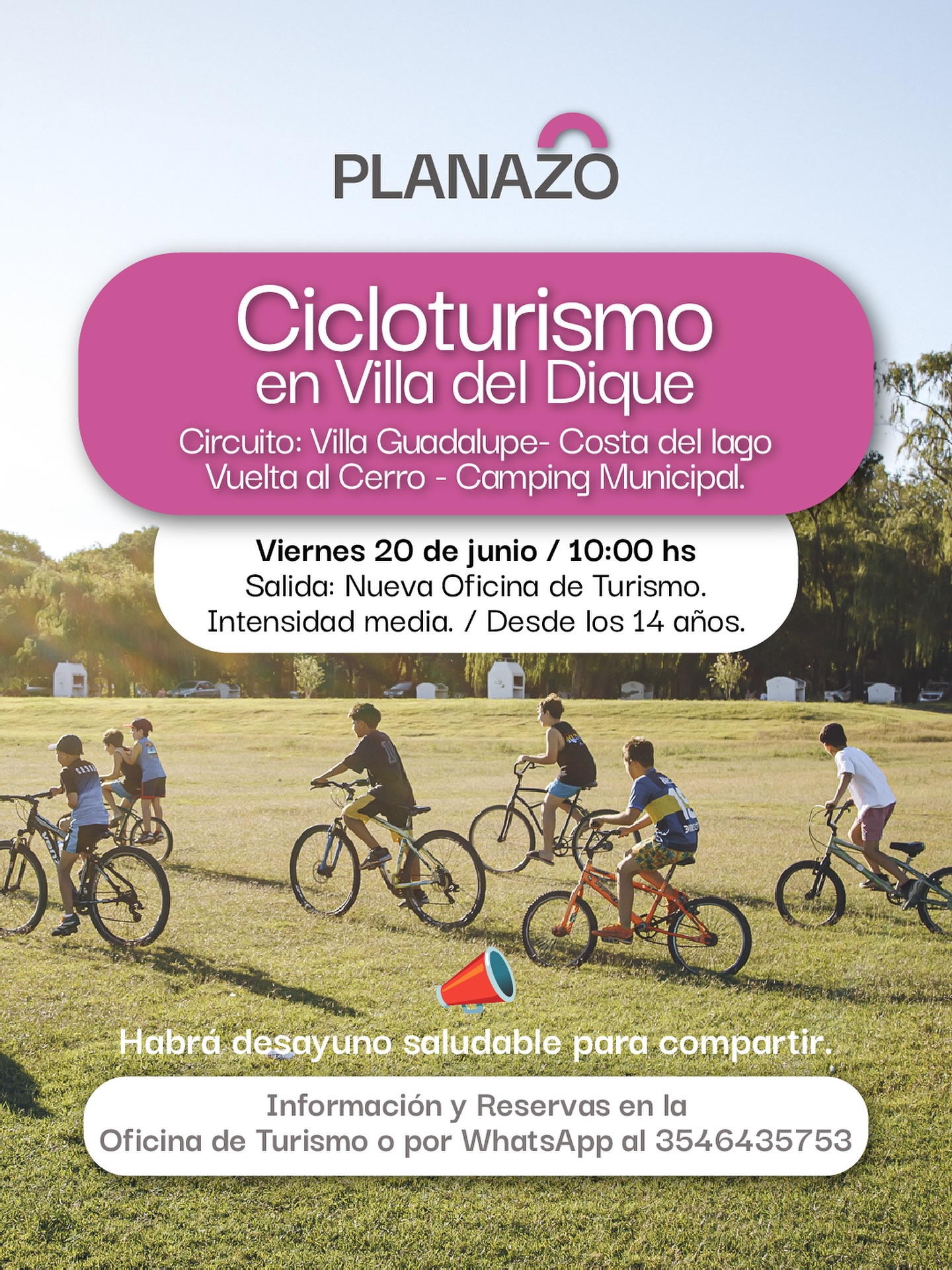 Bicicleteada guiada en Villa del Dique