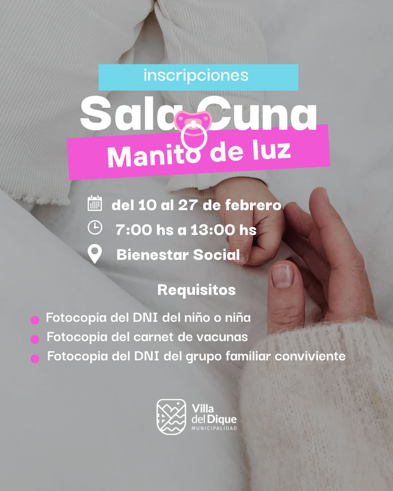 Imagen de Inscripciones abiertas – Sala Cuna “Manito de Luz”