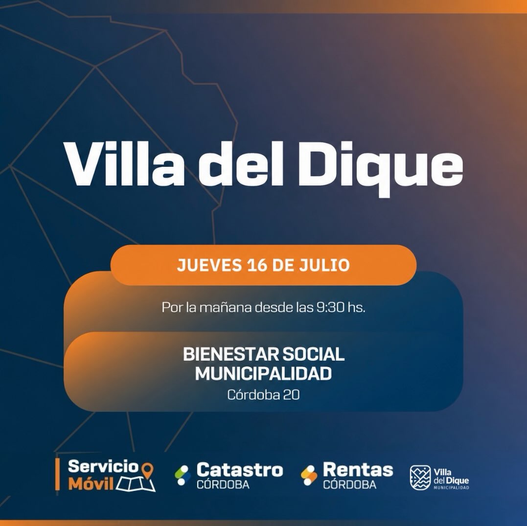 Servicio Móvil de Rentas y Catastro en Villa del Dique