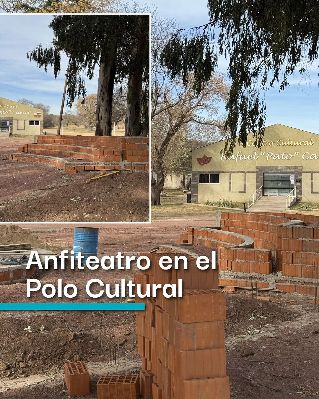 Construcción del anfiteatro en el Polo Cultural
