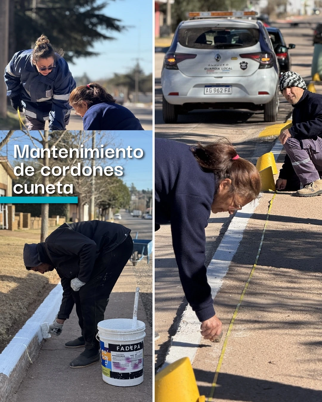 Mantenimiento y pintura de cordones cuneta